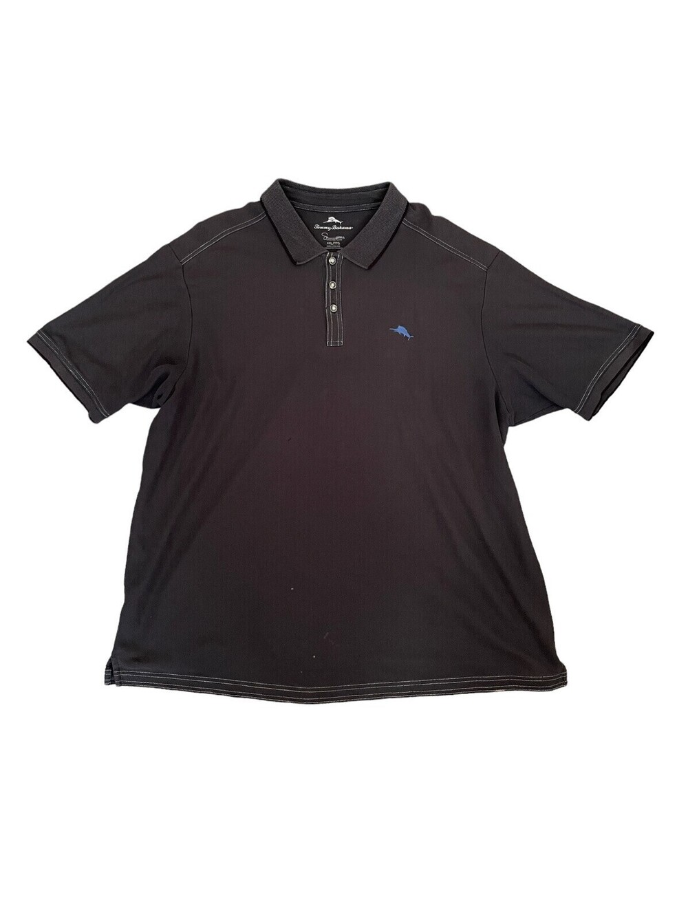 Tommy Bahama Black Blue Polo Shirt Island Zone Pima Cotton Men's Size 2XL